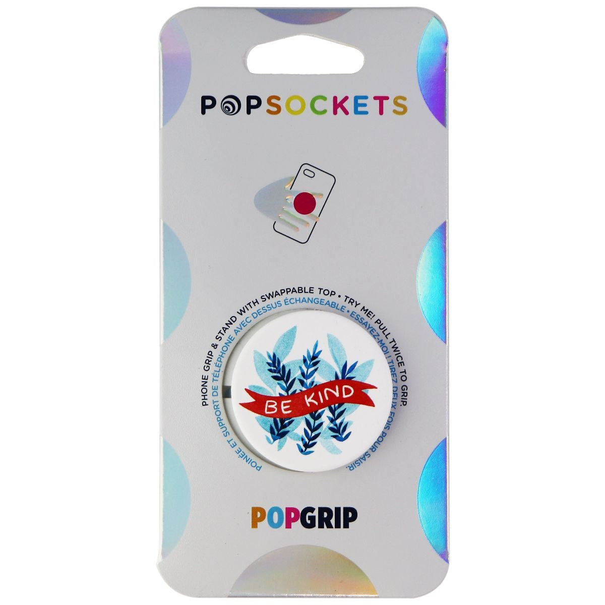 PopSockets PopGrip Expanding Stand and Grip with Swappable Top - Be Kind Cell Phone - Mounts & Holders PopSockets    - Simple Cell Bulk Wholesale Pricing - USA Seller