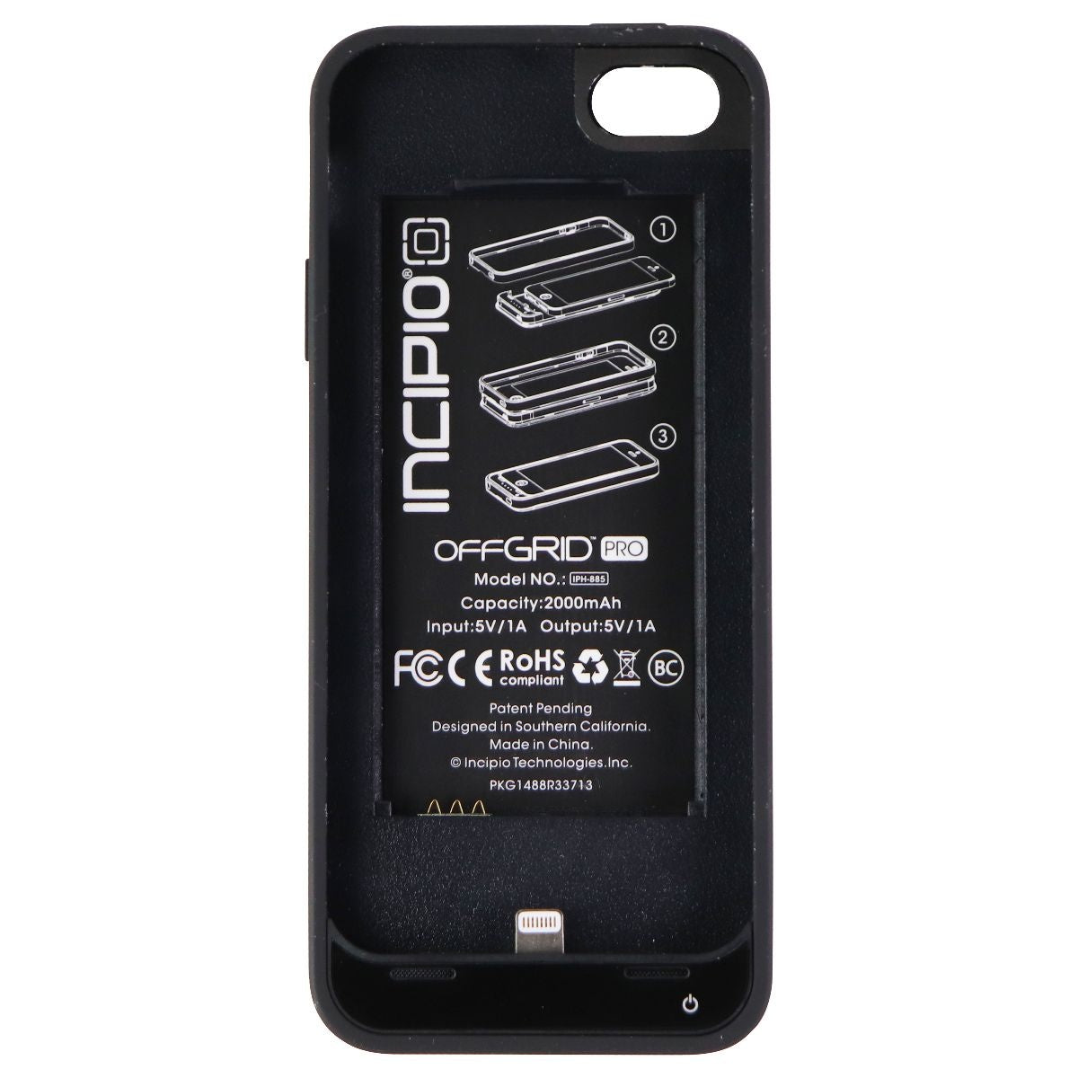 Incipio Offgrid Pro Battery Case for Apple iPhone 5 / 5S / SE (1st Gen) - Black Cell Phone - Cases, Covers & Skins Incipio    - Simple Cell Bulk Wholesale Pricing - USA Seller