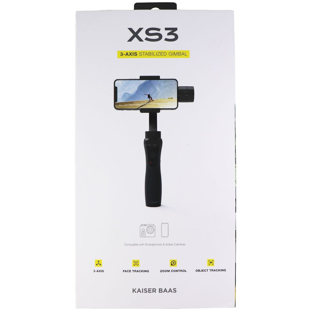 Kaiser Baas XS3 3-Axis Stabilized Gimbal for Smartphones & Action Cam (KBA13111) Digital Camera - Straps & Hand Grips Kaiser Baas    - Simple Cell Bulk Wholesale Pricing - USA Seller