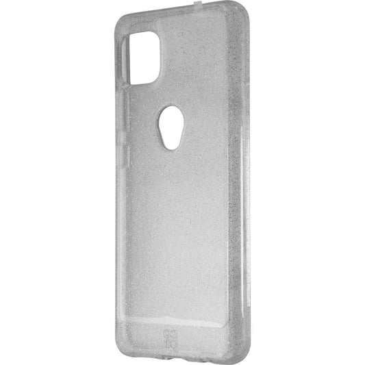 GoTo Flexible Gel Case for Motorola One 5G ACE Smartphone - Clear/Silver Glitter Cell Phone - Cases, Covers & Skins GoTo    - Simple Cell Bulk Wholesale Pricing - USA Seller