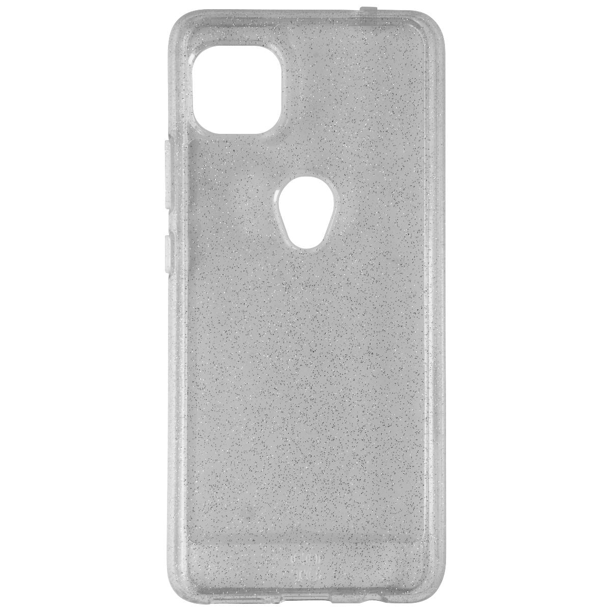 GoTo Flexible Gel Case for Motorola One 5G ACE Smartphone - Clear/Silver Glitter Cell Phone - Cases, Covers & Skins GoTo    - Simple Cell Bulk Wholesale Pricing - USA Seller