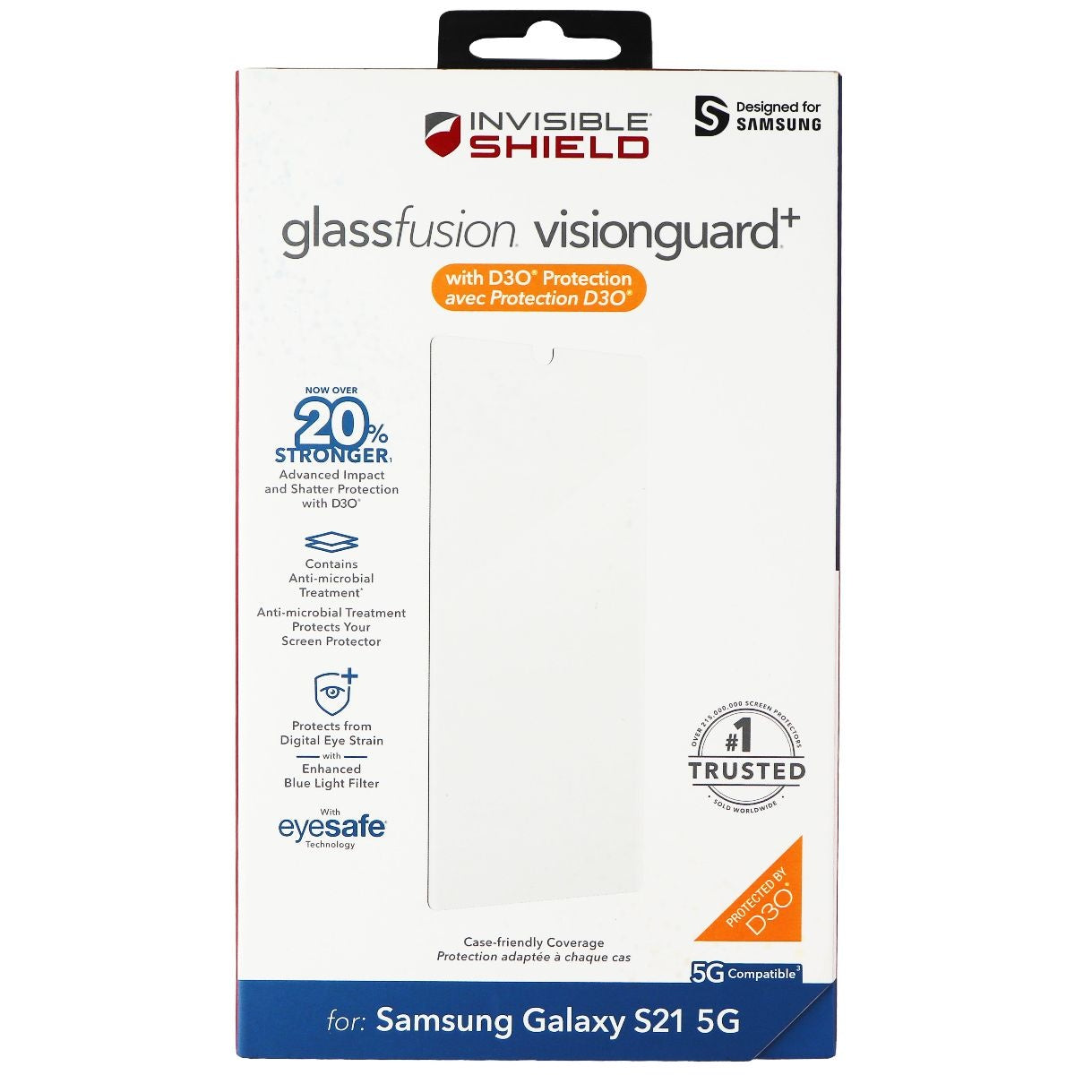 ZAGG InvisibleShield GlassFusion VisionGuard+ Screen Protector for Galaxy S21 5G Cell Phone - Screen Protectors Zagg    - Simple Cell Bulk Wholesale Pricing - USA Seller