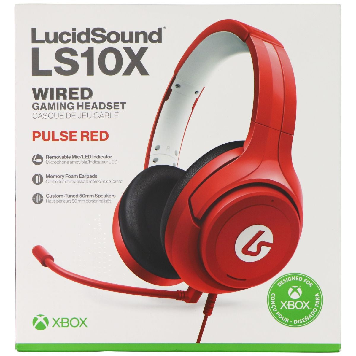 LucidSound LS10X Wired Gaming Headset with Microphone - Pulse Red Portable Audio - Headphones LucidSound    - Simple Cell Bulk Wholesale Pricing - USA Seller