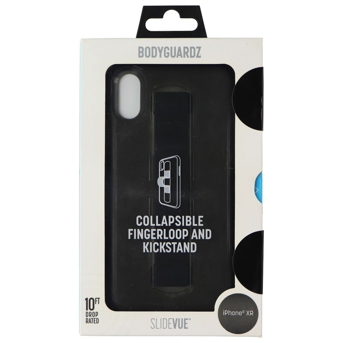 BodyGuardz SlideVue Hard Fingerloop Case for Apple iPhone XR - Black Cell Phone - Cases, Covers & Skins BODYGUARDZ    - Simple Cell Bulk Wholesale Pricing - USA Seller