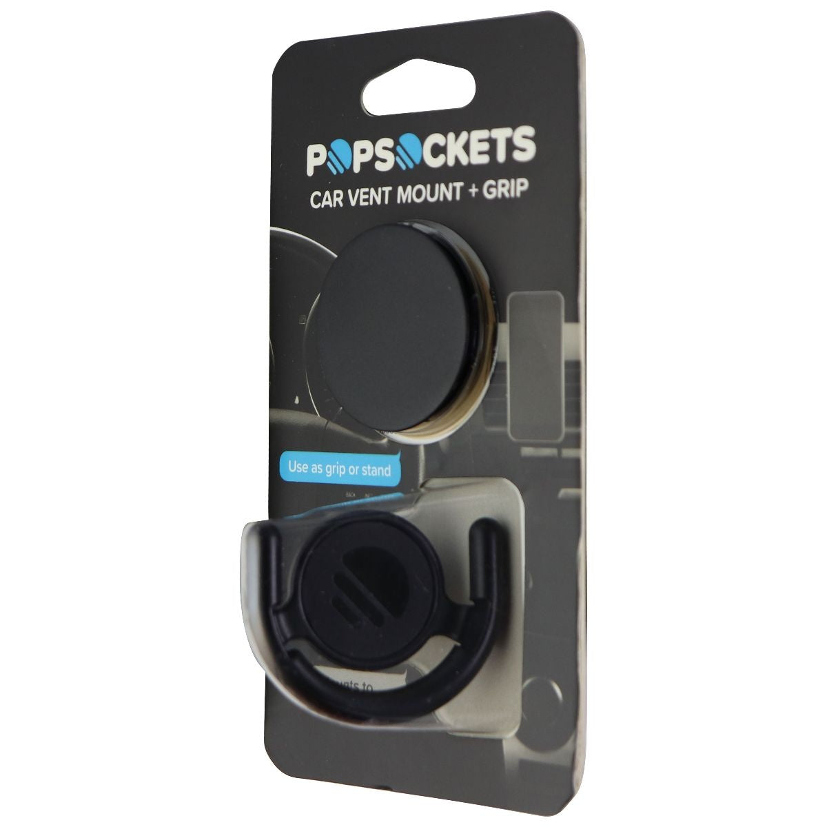 PopSockets Grip & Stand for Phones and Tablets - Black PopGrip & Vent Mount Cell Phone - Mounts & Holders PopSockets    - Simple Cell Bulk Wholesale Pricing - USA Seller