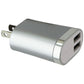 FIFO Dual USB Home Charger (2.1-Amp) Wall Adapter - Silver Cell Phone - Chargers & Cradles FIFO    - Simple Cell Bulk Wholesale Pricing - USA Seller
