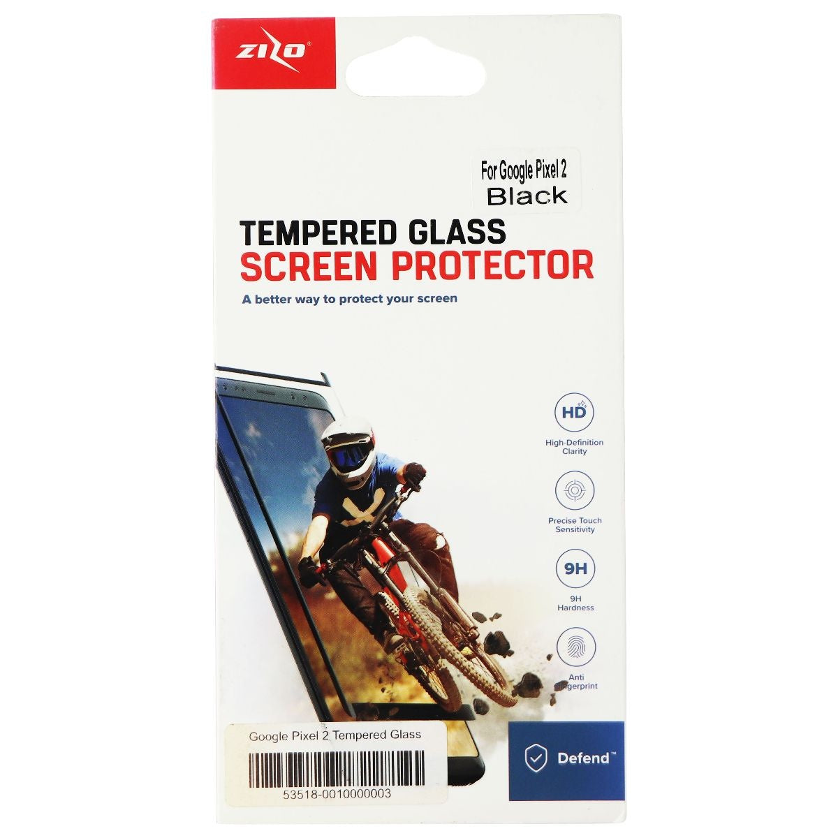 Zizo Full Edge-to-Edge Lighting Shield Google Pixel 2 Screen Protector (Black) Cell Phone - Screen Protectors Zizo    - Simple Cell Bulk Wholesale Pricing - USA Seller
