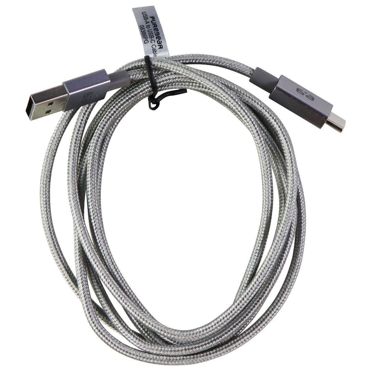 PureGear Braided USB-A to Apple MFI 6ft. Charging Cable - Metallic Space Gray Cell Phone - Cables & Adapters PureGear    - Simple Cell Bulk Wholesale Pricing - USA Seller