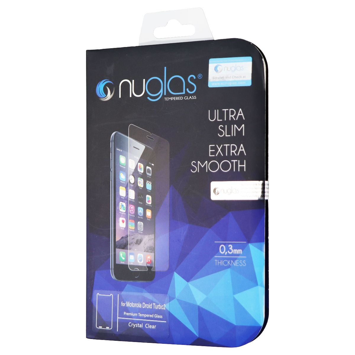 NuGlas Ultra Slim Tempered Glass for Motorola Droid Turbo2 - Clear Cell Phone - Screen Protectors Nuglas    - Simple Cell Bulk Wholesale Pricing - USA Seller