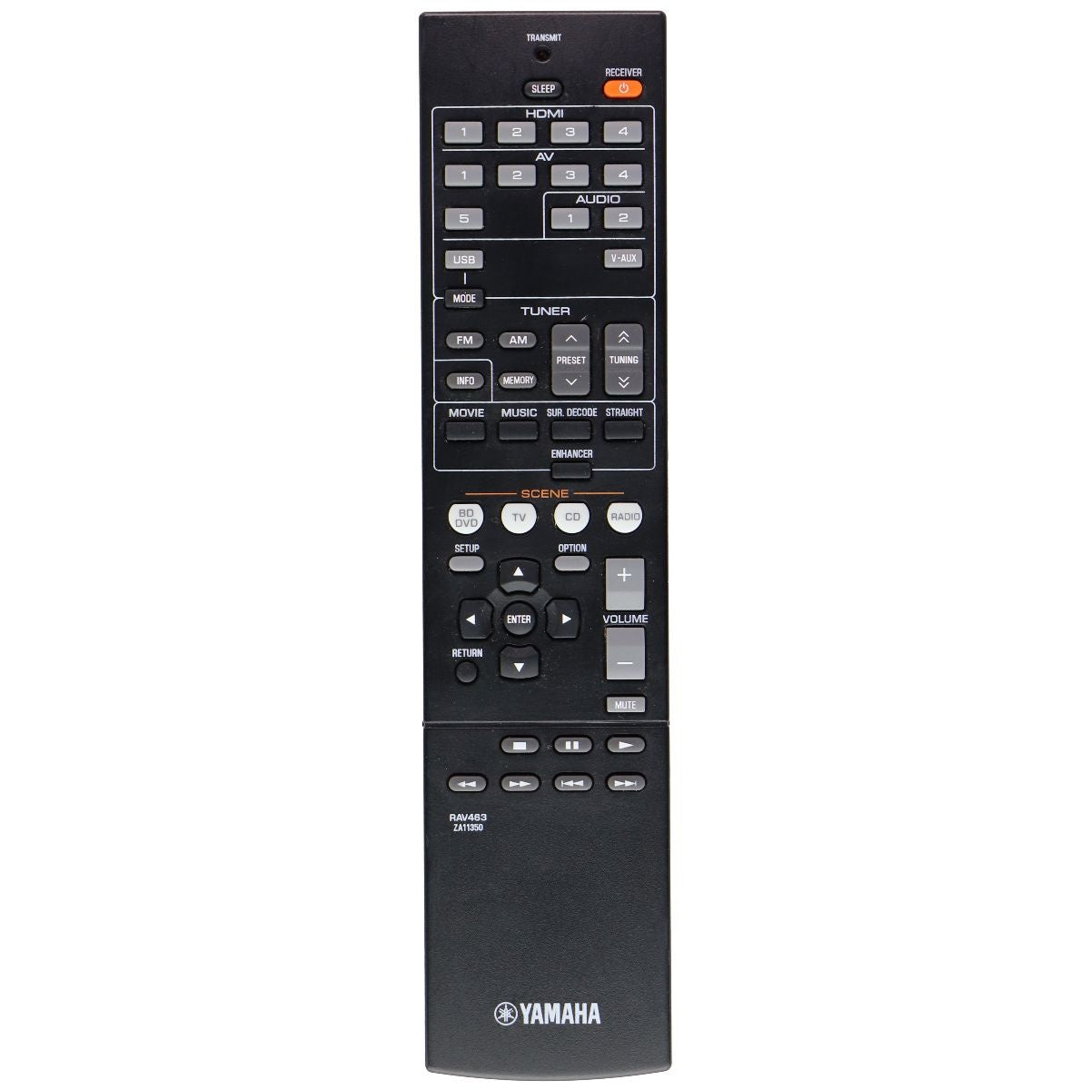 Yamaha OEM Remote Control (RAV463 ZA11350) for Select Yamaha Receivers TV, Video & Audio Accessories - Remote Controls Yamaha    - Simple Cell Bulk Wholesale Pricing - USA Seller