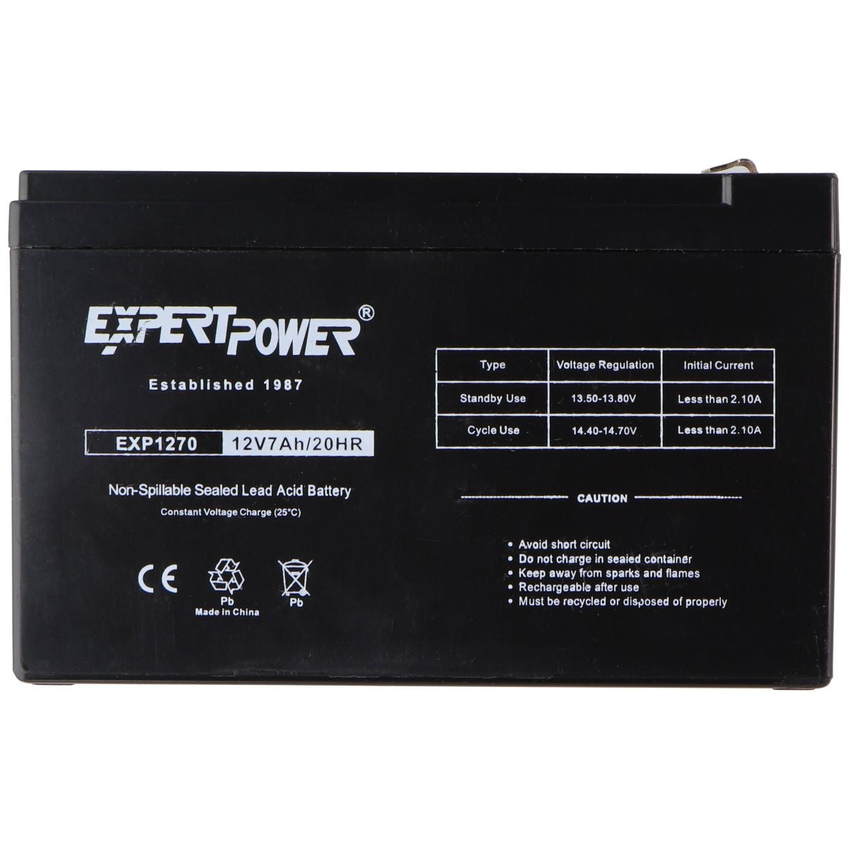 Expert Power EXP1270 (12V/7Ah/20hr) General Purpose VRLA Battery Computer Parts - Power Supplies Expert Power    - Simple Cell Bulk Wholesale Pricing - USA Seller