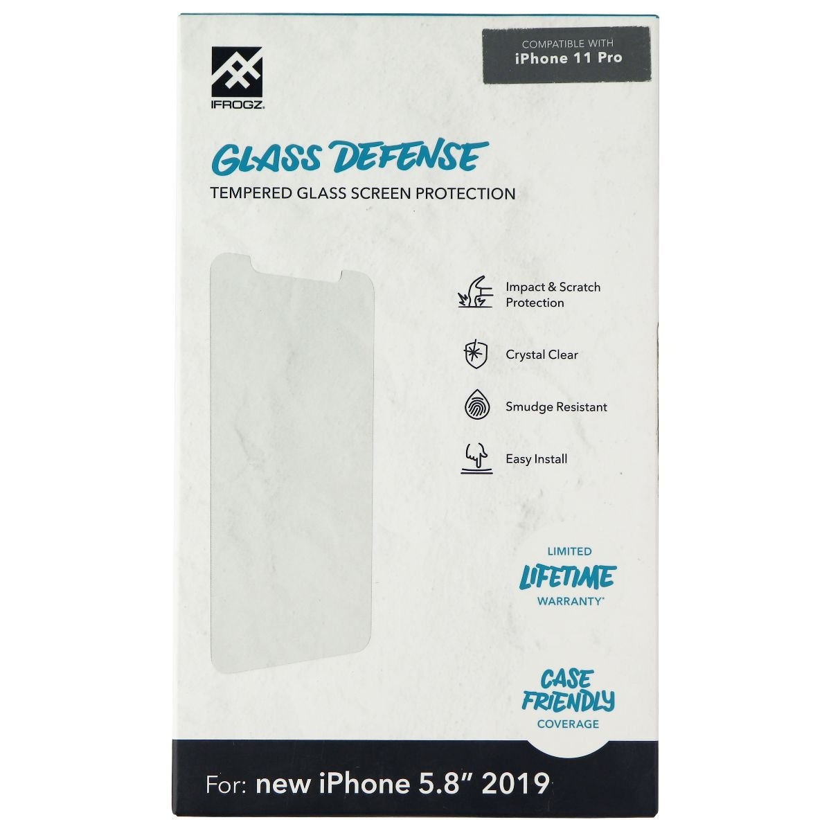 iFrogz Glass Screen Protector for Apple iPhone 11 Pro/Xs/X - Clear Cell Phone - Screen Protectors iFrogz    - Simple Cell Bulk Wholesale Pricing - USA Seller