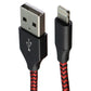 Emerald 10-Foot Premium Braided USB Cable for iPhone/iPad/iPod - Red/Black Cell Phone - Cables & Adapters Emerald    - Simple Cell Bulk Wholesale Pricing - USA Seller