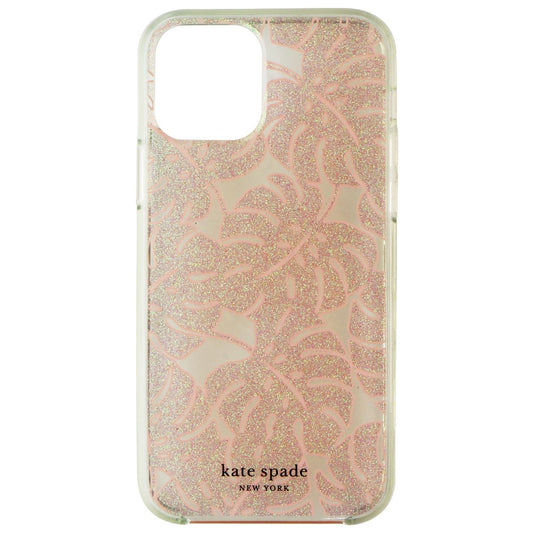 Kate Spade Hardshell Case for iPhone 12/12 Pro - Island Leaf Pink Glitter Cell Phone - Cases, Covers & Skins Kate Spade    - Simple Cell Bulk Wholesale Pricing - USA Seller
