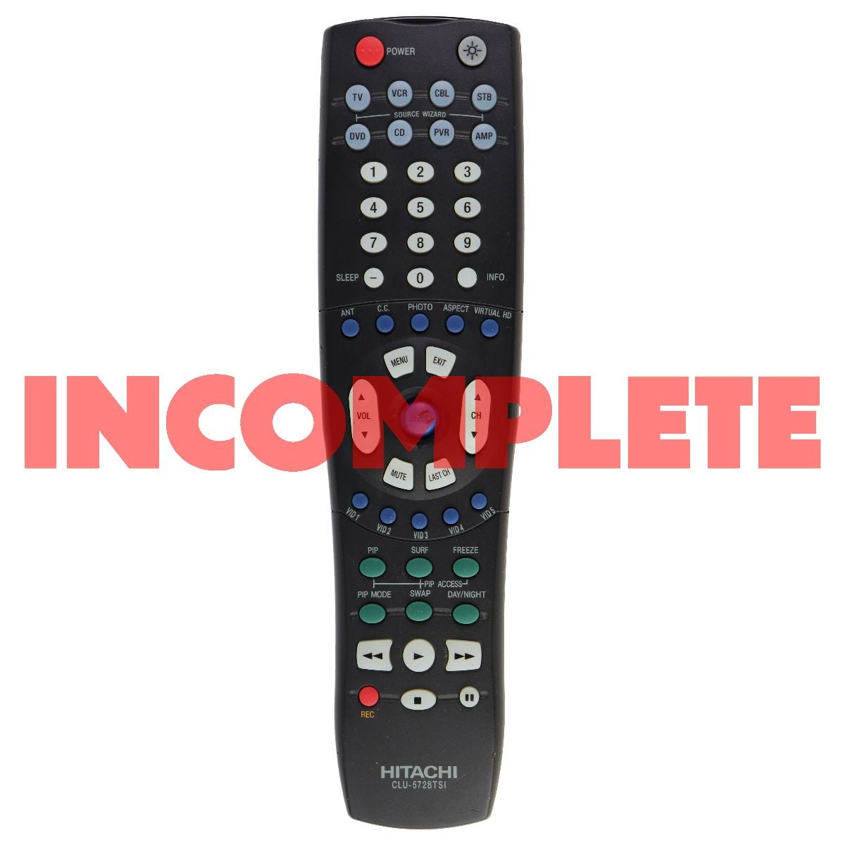 Hitachi Original (CLU-5728TSI) Remote Control for Select Hitachi Systems - Black TV, Video & Audio Accessories - Remote Controls Hitachi    - Simple Cell Bulk Wholesale Pricing - USA Seller