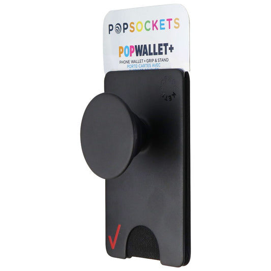 PopSockets PopWallet+ with Integrated Swappable PopTop - Black / Verizon Logo Cell Phone - Mounts & Holders PopSockets    - Simple Cell Bulk Wholesale Pricing - USA Seller