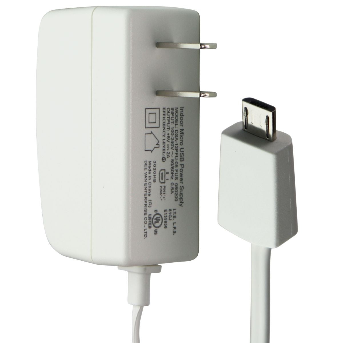 Ring (5V/2A) Indoor Micro USB Power Supply - White (DSA-12PFU-05 FUS) Multipurpose Batteries & Power - Multipurpose AC to DC Adapters Ring    - Simple Cell Bulk Wholesale Pricing - USA Seller