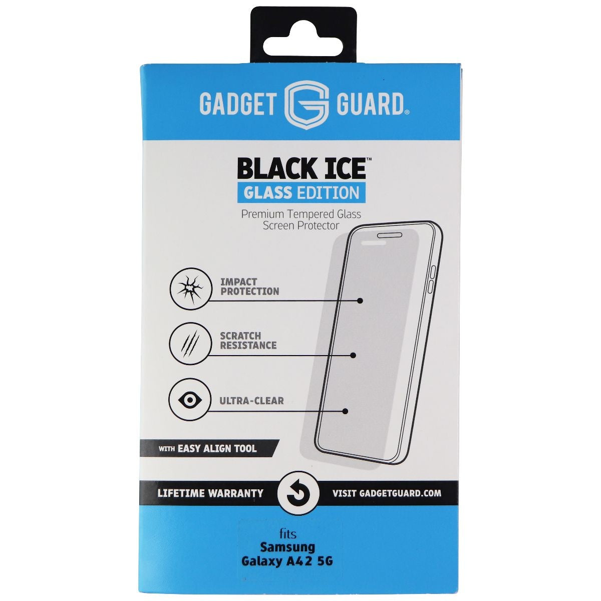 Gadget Guard Black Ice Glass Edition Tempered Glass for Samsung Galaxy A42 5G Cell Phone - Screen Protectors Gadget Guard    - Simple Cell Bulk Wholesale Pricing - USA Seller
