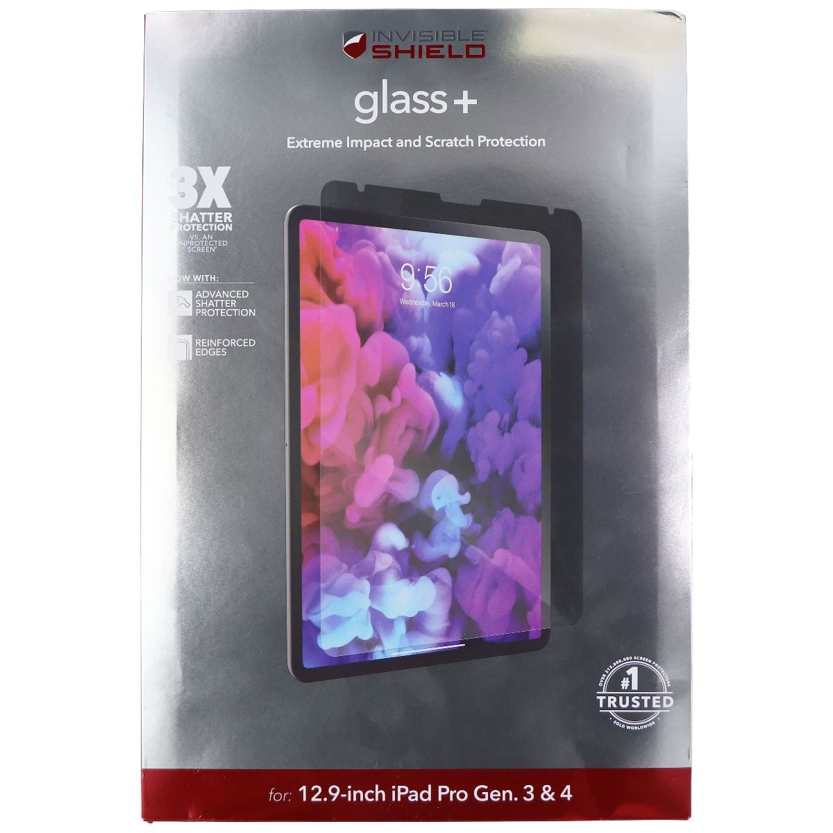 ZAGG Invisible Shield (Glass+) Screen for iPad Pro 12.9-inch (Gen 3 & 4) - Clear Cell Phone - Screen Protectors Zagg    - Simple Cell Bulk Wholesale Pricing - USA Seller