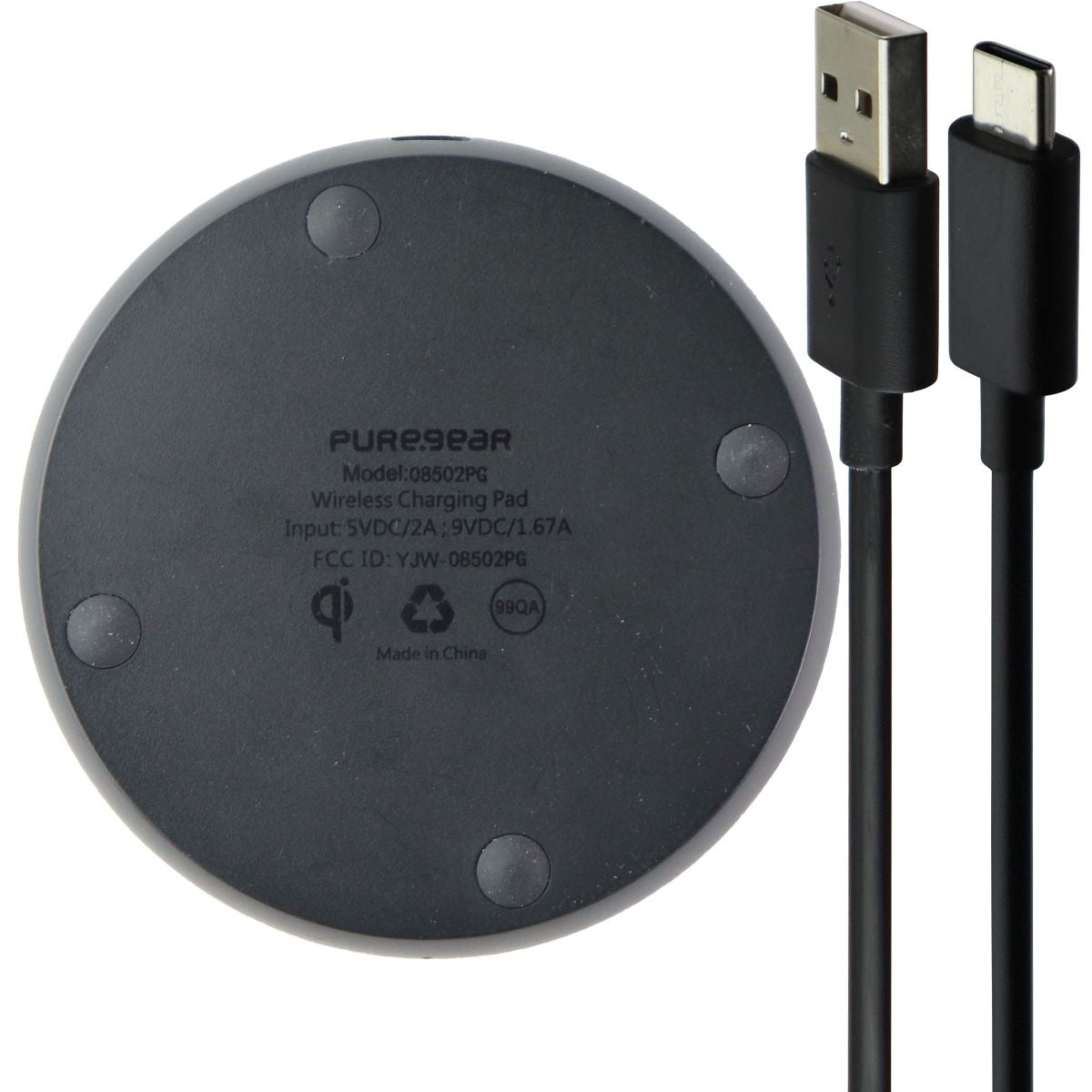 PureGear (5V/2A) Wireless Qi Charge Pad for Smartphones - Black (08502PG) Cell Phone - Chargers & Cradles PureGear    - Simple Cell Bulk Wholesale Pricing - USA Seller