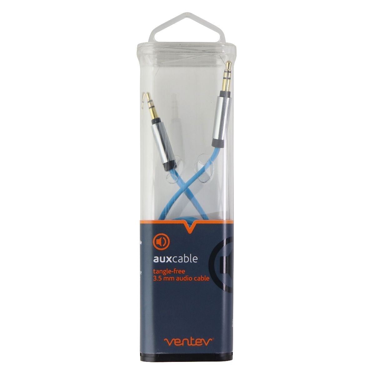Ventev (4-Foot) 3.5mm to 3.5mm Tangle-Free Audio/Aux Cable - Blue Cell Phone - Cables & Adapters Ventev    - Simple Cell Bulk Wholesale Pricing - USA Seller