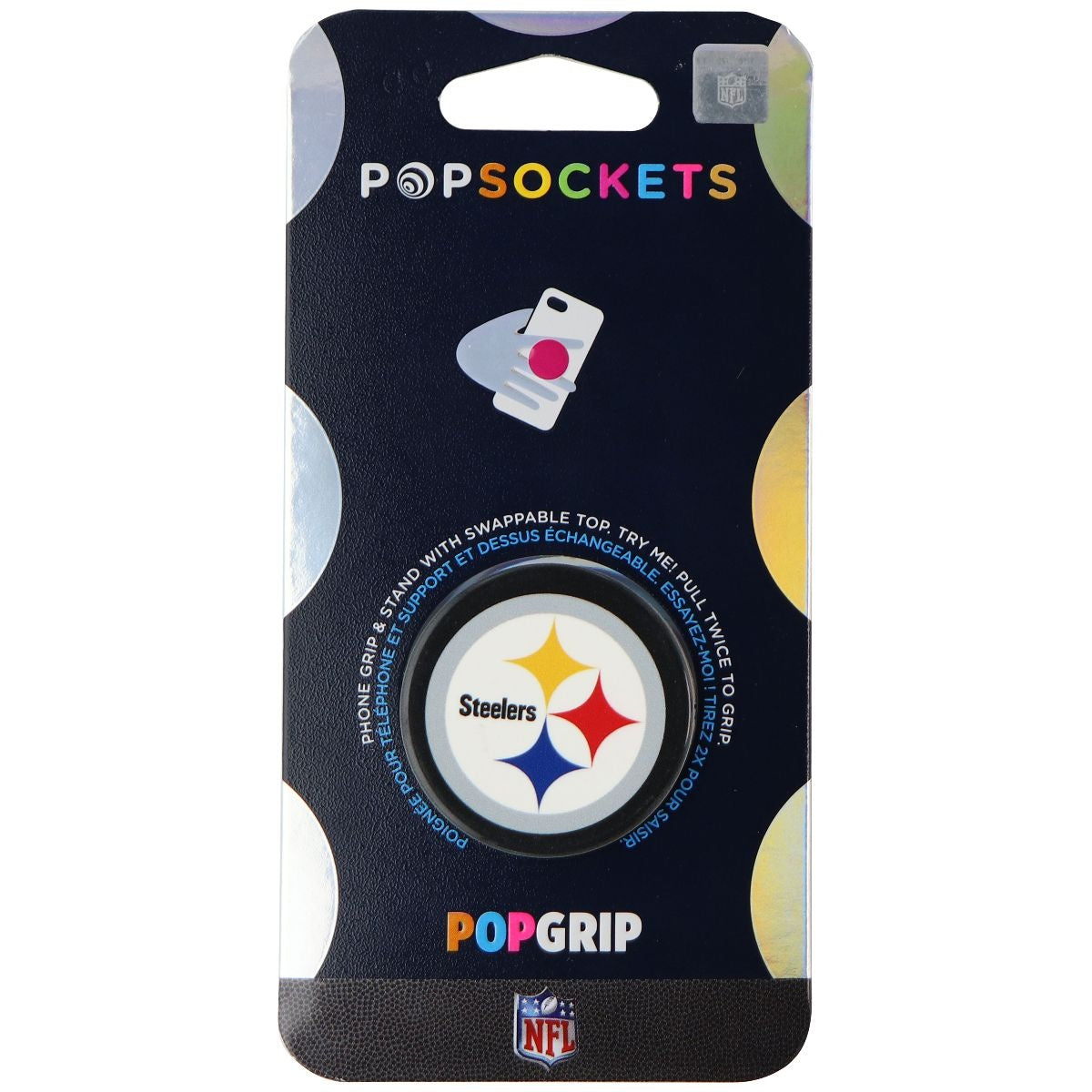 PopSockets PopGrip with Swappable Top for Phones & Tablets - Pittsburgh Steelers Cell Phone - Mounts & Holders PopSockets    - Simple Cell Bulk Wholesale Pricing - USA Seller