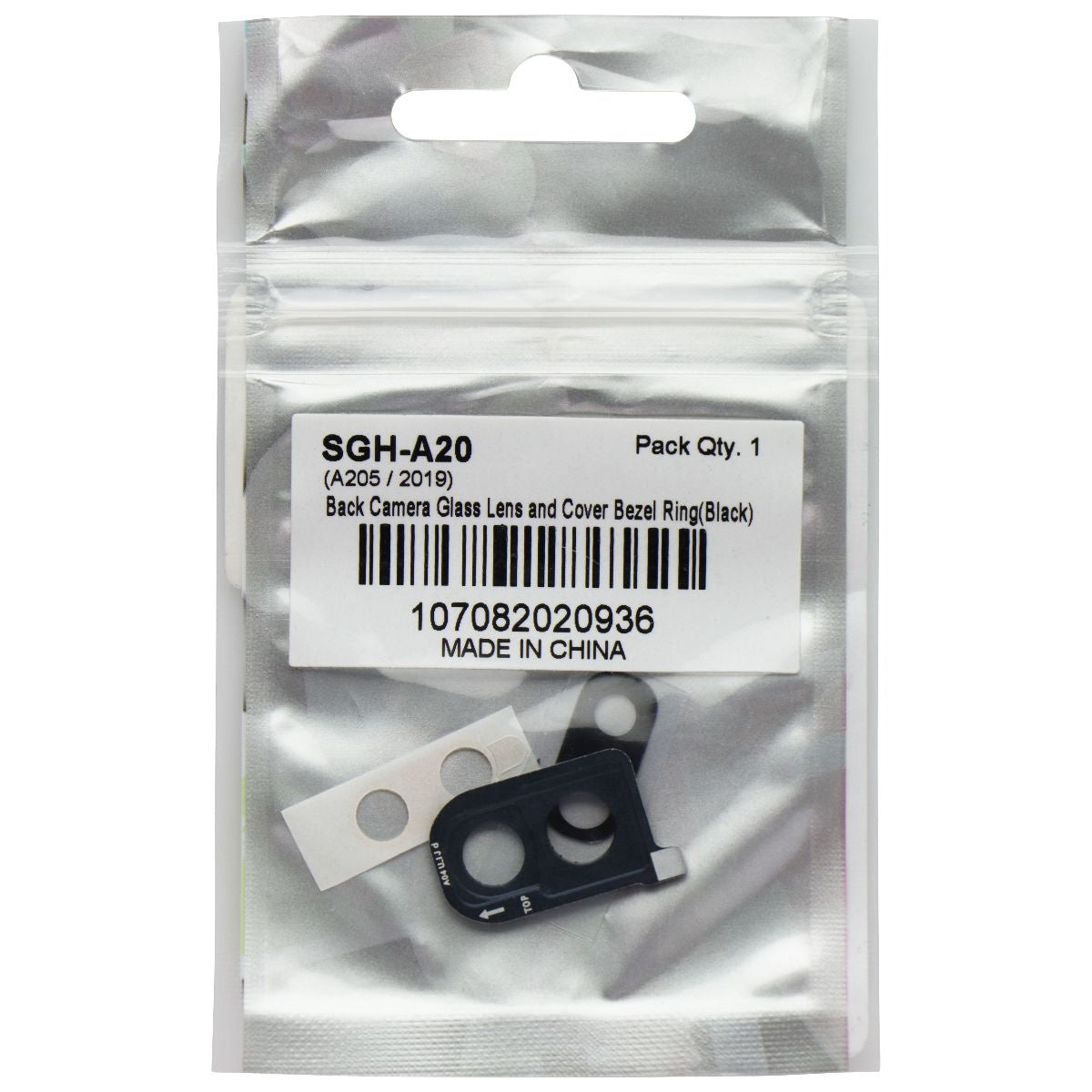 Repair Part - Back Camera Glass Lens with Cover Bezel for Galaxy A20 (Black) Cell Phone - Replacement Parts & Tools Unbranded    - Simple Cell Bulk Wholesale Pricing - USA Seller