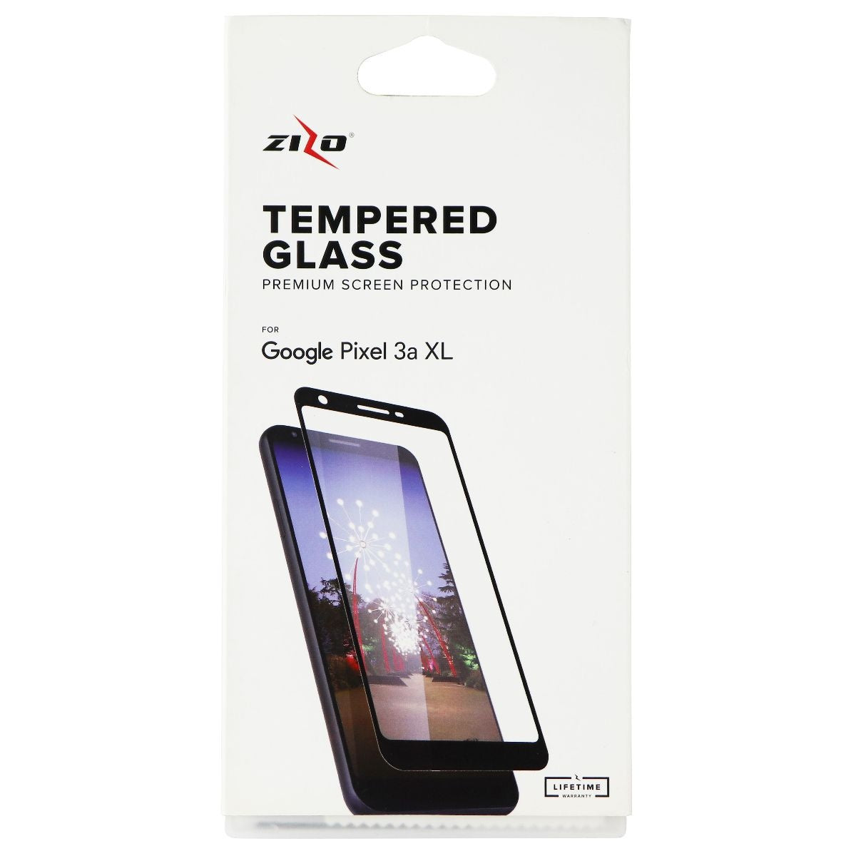 Zizo Tempered Glass Screen Protector for Google Pixel 3a XL - Clear/Black Cell Phone - Screen Protectors Zizo    - Simple Cell Bulk Wholesale Pricing - USA Seller