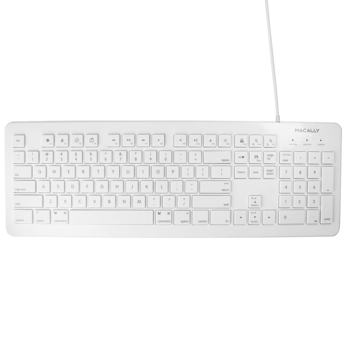 MACALLY MKEYX Full Size (104 Key) USB Wired Keyboard for Mac/Windows PC - White Gaming/Console - Keyboards & Keypads Macally    - Simple Cell Bulk Wholesale Pricing - USA Seller