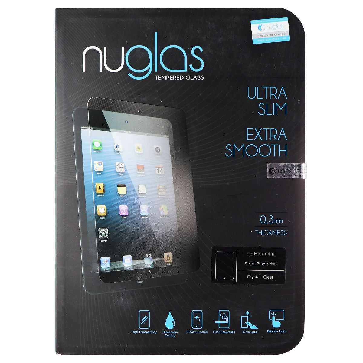NuGlas Tempered Glass Screen Protector for Apple iPad Mini - Clear Cell Phone - Screen Protectors Nuglas    - Simple Cell Bulk Wholesale Pricing - USA Seller