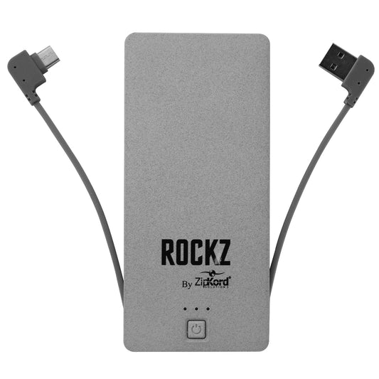 Zipkord 2.4 Amp 5,000 mAh Portable Power Bank with USB-C Connector - Gray Cell Phone - Chargers & Cradles ZipKord    - Simple Cell Bulk Wholesale Pricing - USA Seller