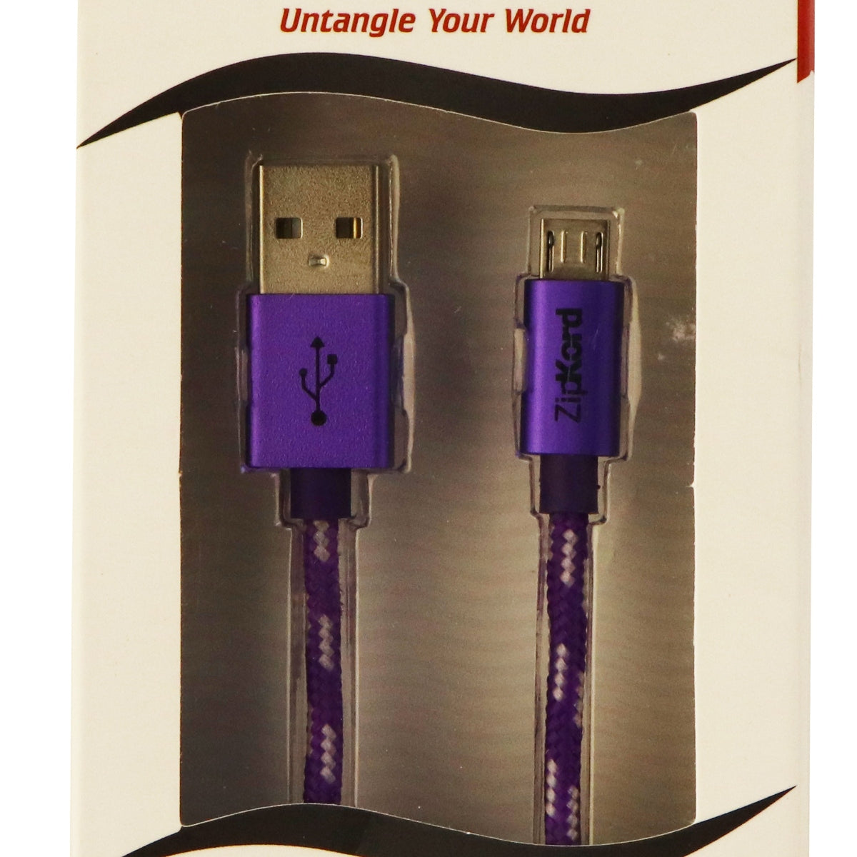 ZipKord (ZKCB5PEBL14) 3Ft Charge & Sync Data Cable for Micro USB Devices- Purple Cell Phone - Cables & Adapters ZipKord    - Simple Cell Bulk Wholesale Pricing - USA Seller