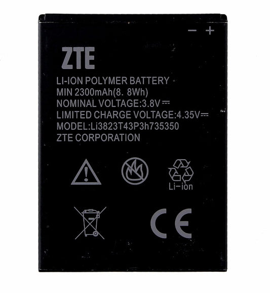 ZTE (3.8V) 2,300mAh Battery for ZTE N9835/N986 (Li3823T43P3h735350) Cell Phone - Batteries ZTE    - Simple Cell Bulk Wholesale Pricing - USA Seller